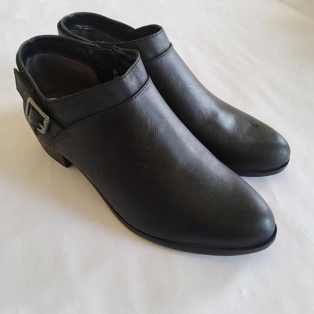 New Life Strides Alexi Black Faux Leather Ankle Boots Booties Size 11 - Picture 7 of 14